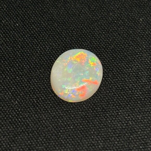 Dark Medium Dome Mintabie Opal With Color Spectrum Pattern - Picture 7 of 7
